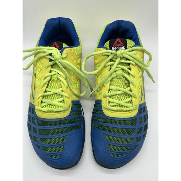 Mens Size 9 Reebok CrossFit Nano 4.0 Yellow Blue Athletic Gym - Picture 1 of 9